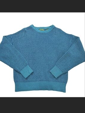 Vintage Van Heusen Teal Blue Knit Crewneck Sweater